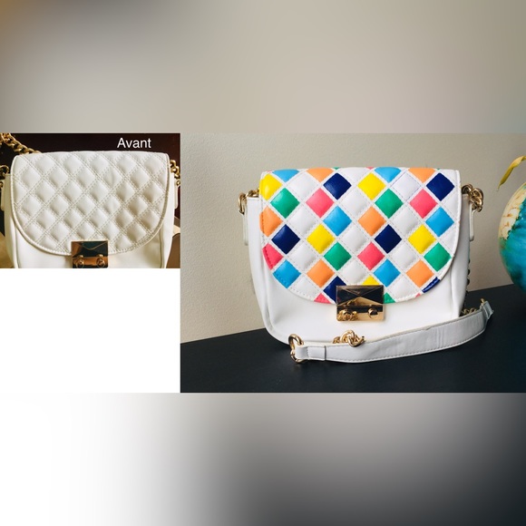 Small hand-painted crossbody bag - Picture 2 of 4